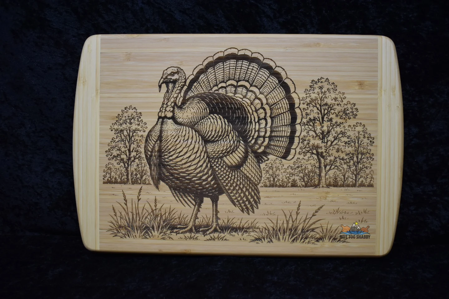 Turkey Scene engraved board